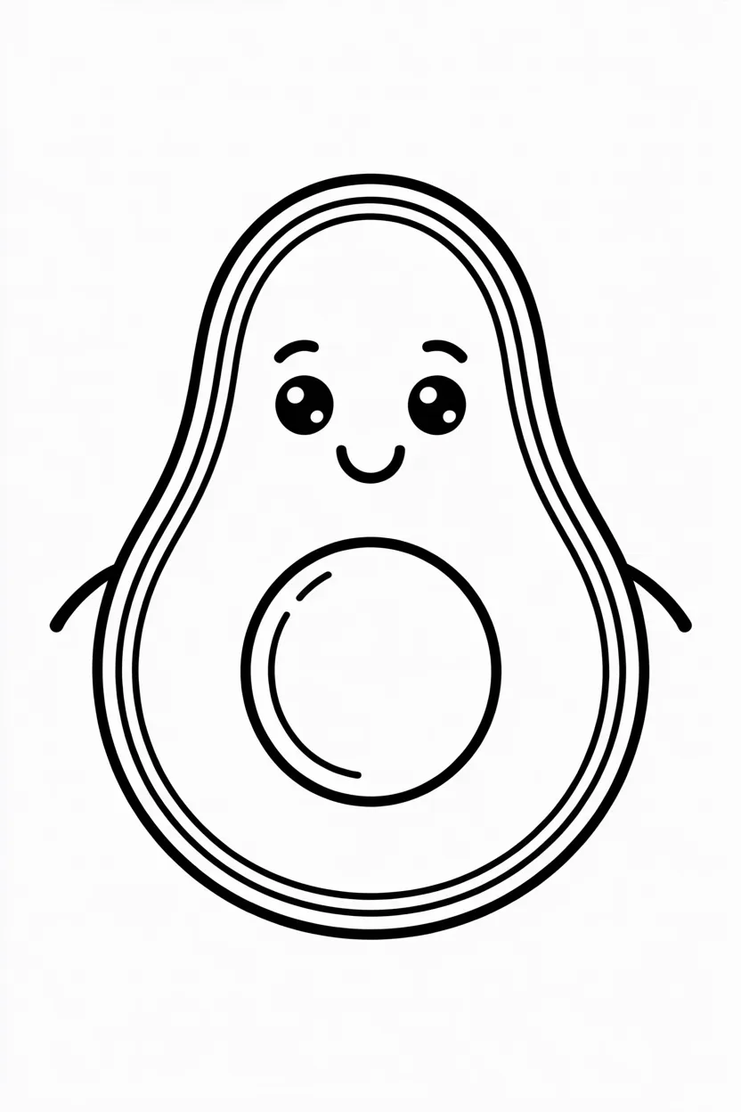 5 Avocado coloring pages free printable