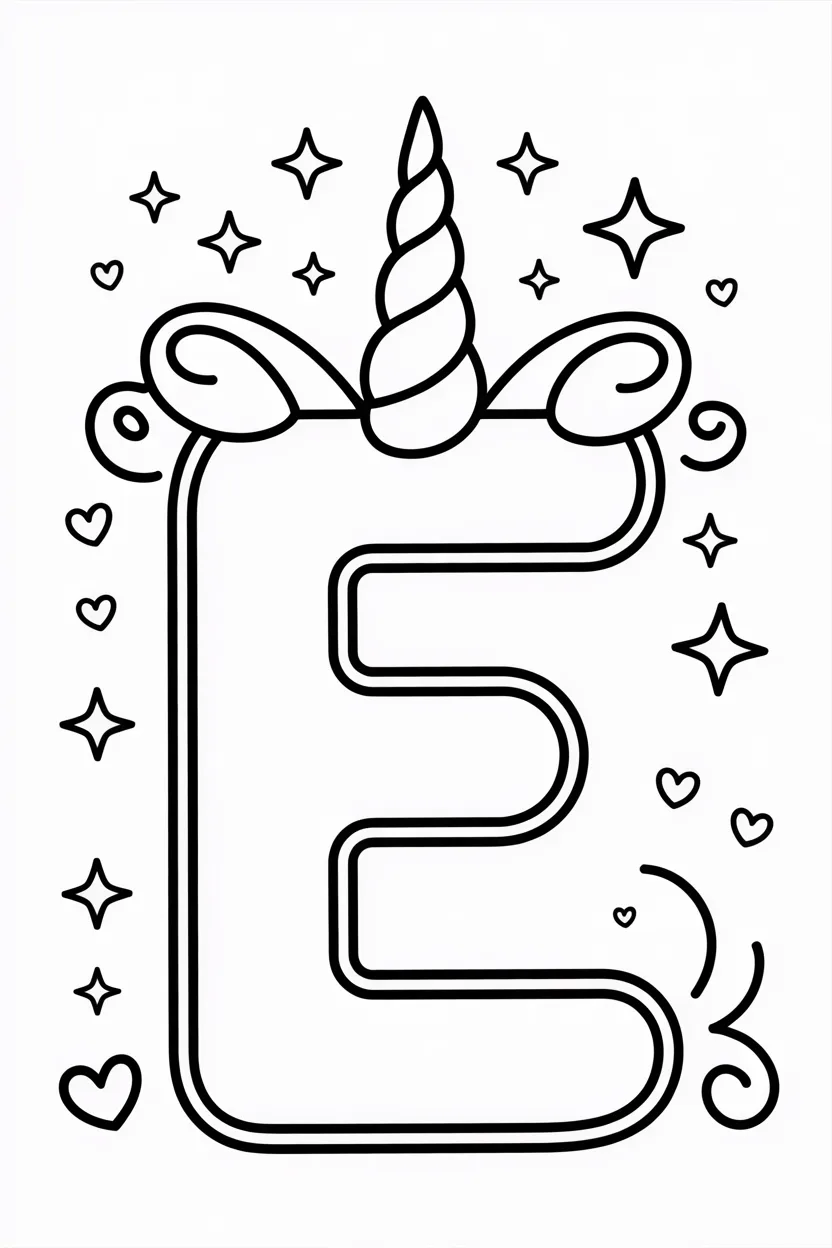 alphabet letter E coloring pages free printable