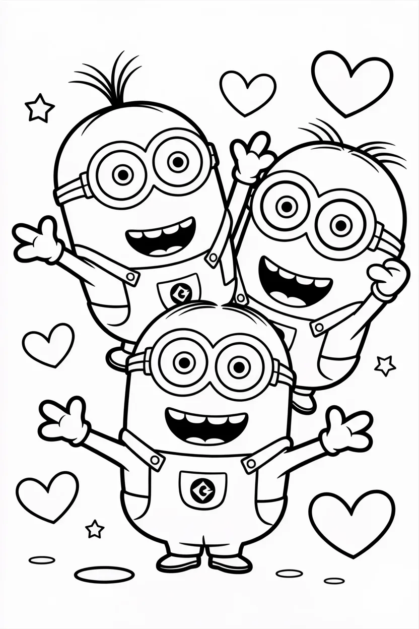 4 Adorable Minions coloring pages free printable