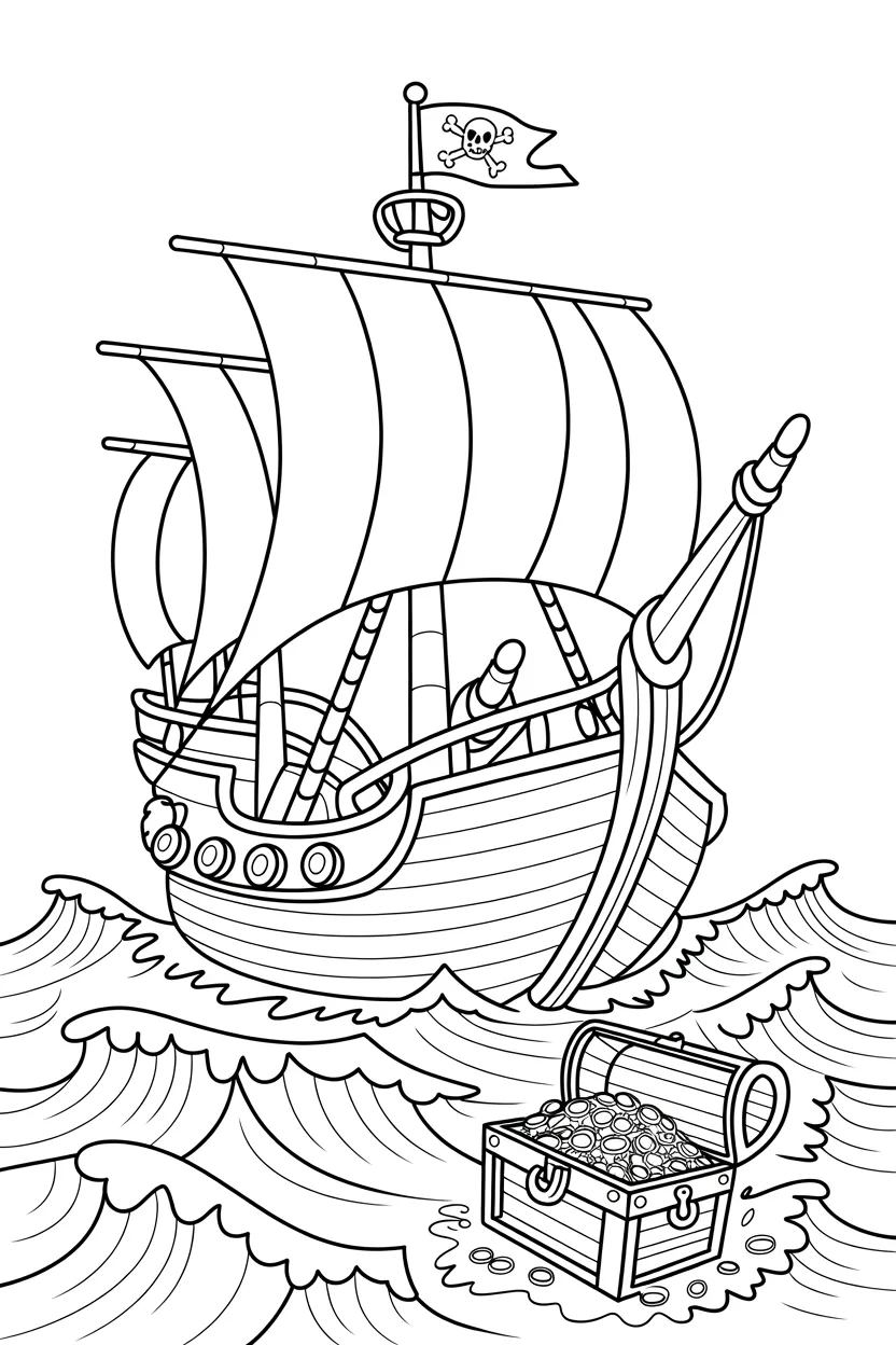 pirate ship coloring pages free printable