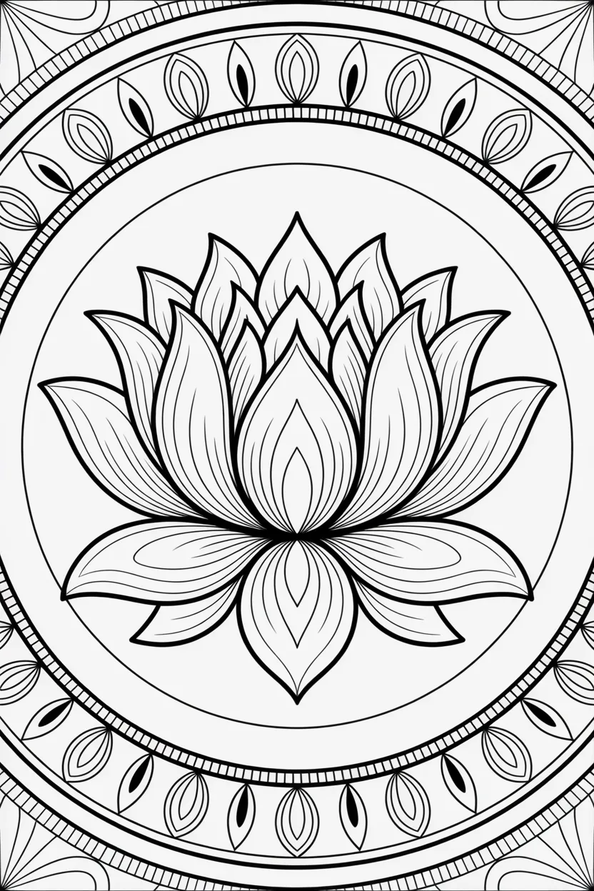 Lotus Mandala coloring pages