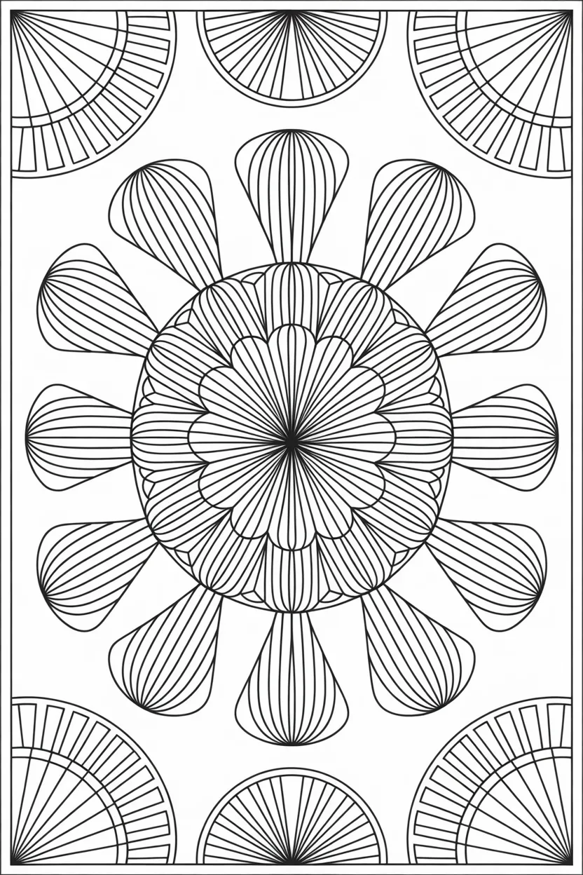 Geometric Mandala coloring pages