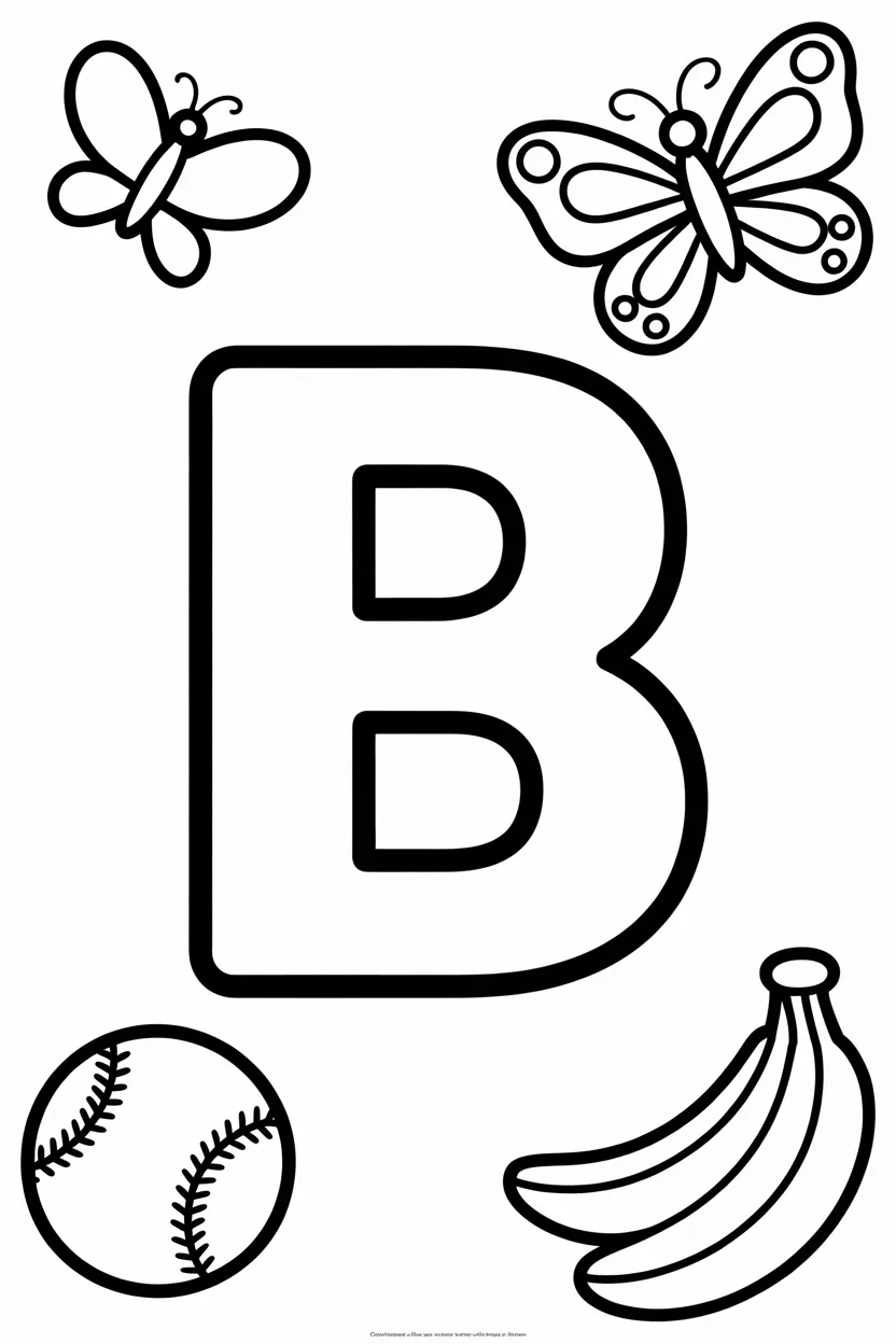 5 Alphabet Letter B coloring pages