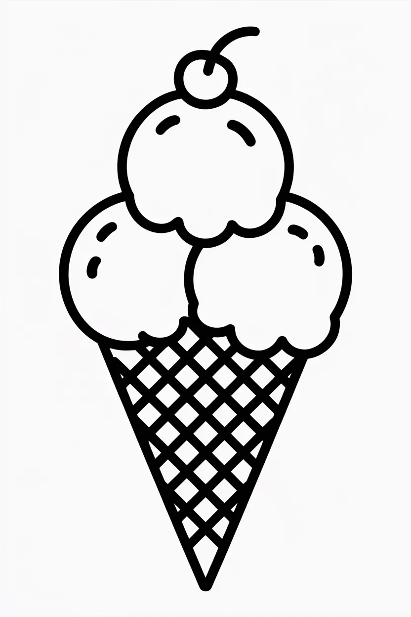 5 Ice Cream Cone Coloring Pages Free Printable
