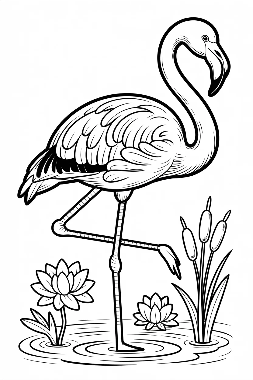 5 Flamingo coloring pages free printable