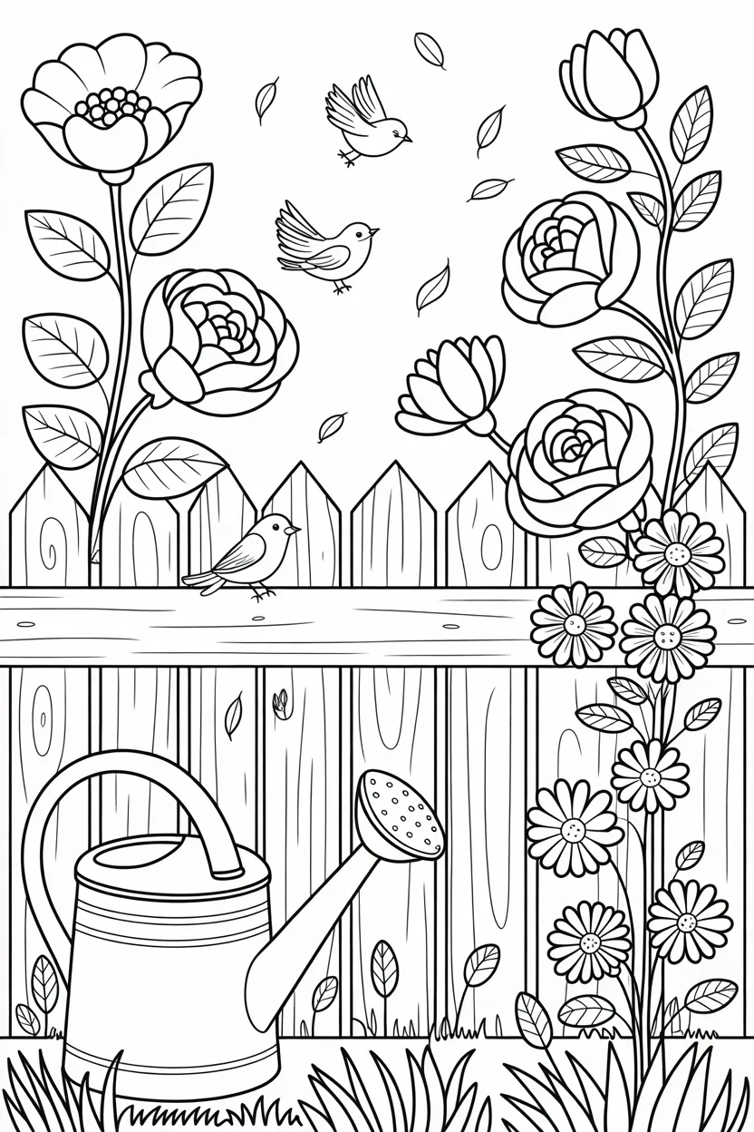 beautiful peaceful garden coloring pages