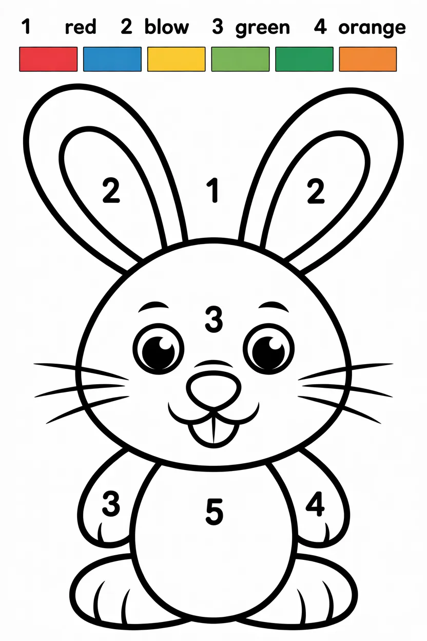 5 Color by number worksheets free printable