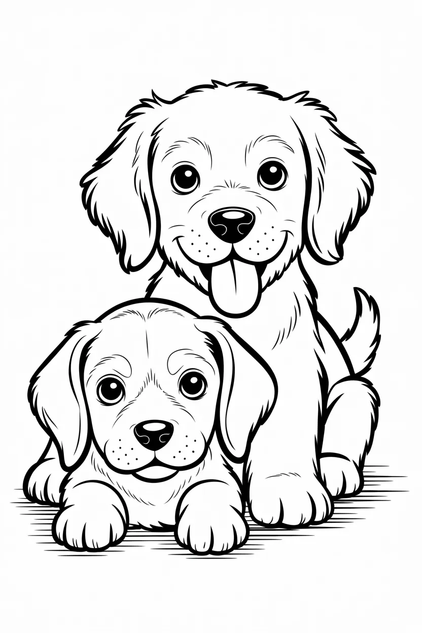 cute dogs coloring pages free printable 