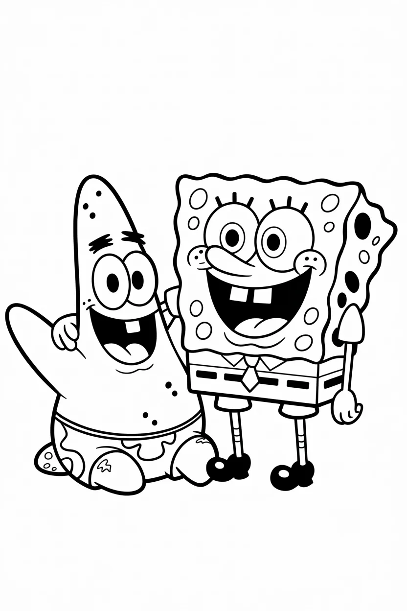 4 Spongebob and Patrick coloring pages free printable