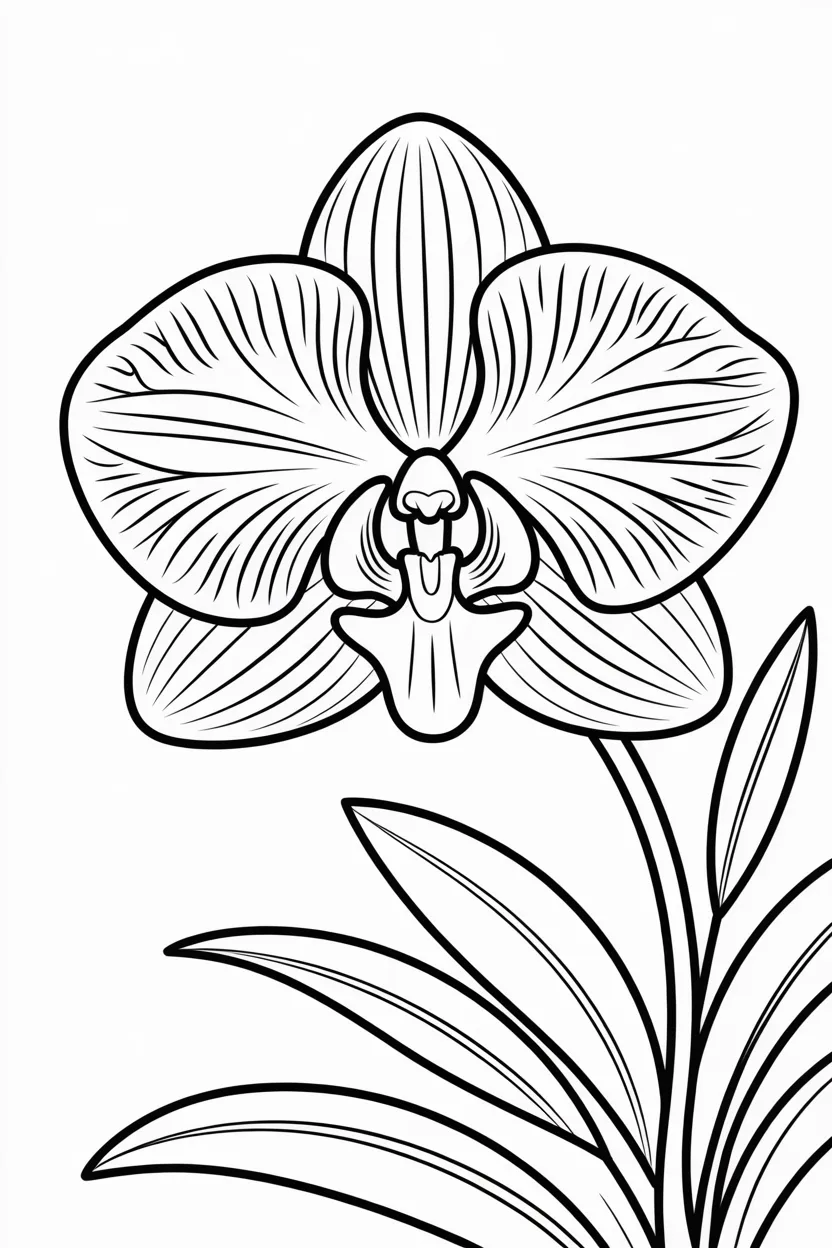 Orchid flower coloring pages free printable
