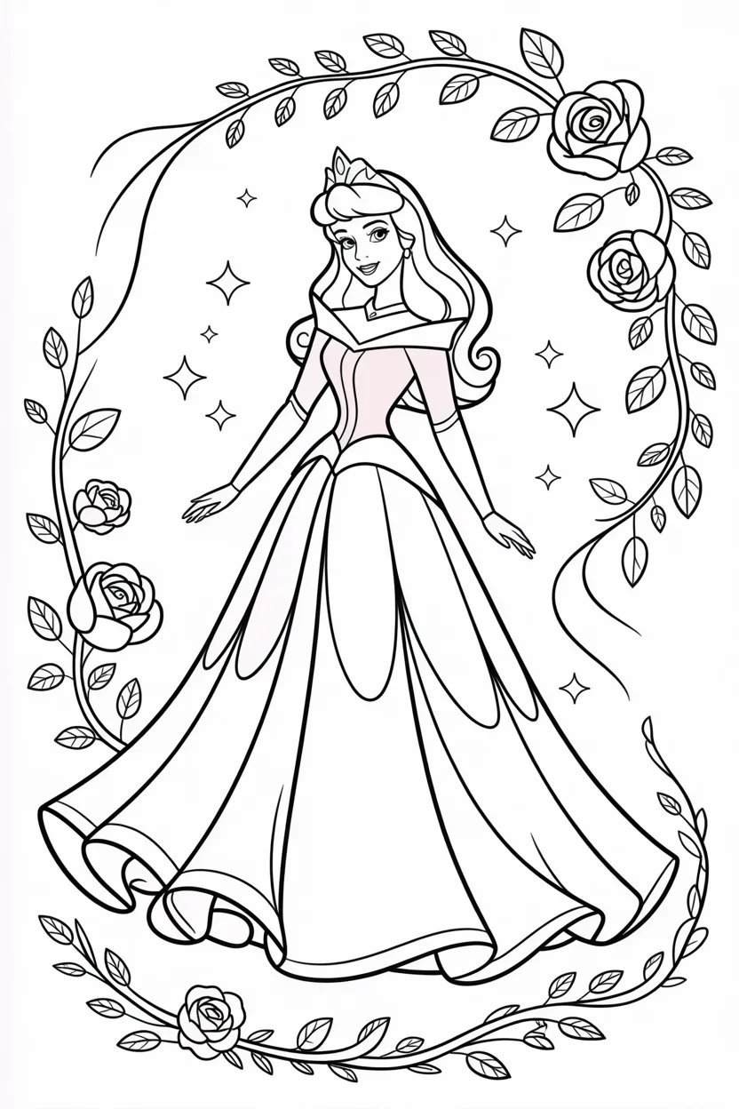 4 Aurora Princess coloring pages free printable