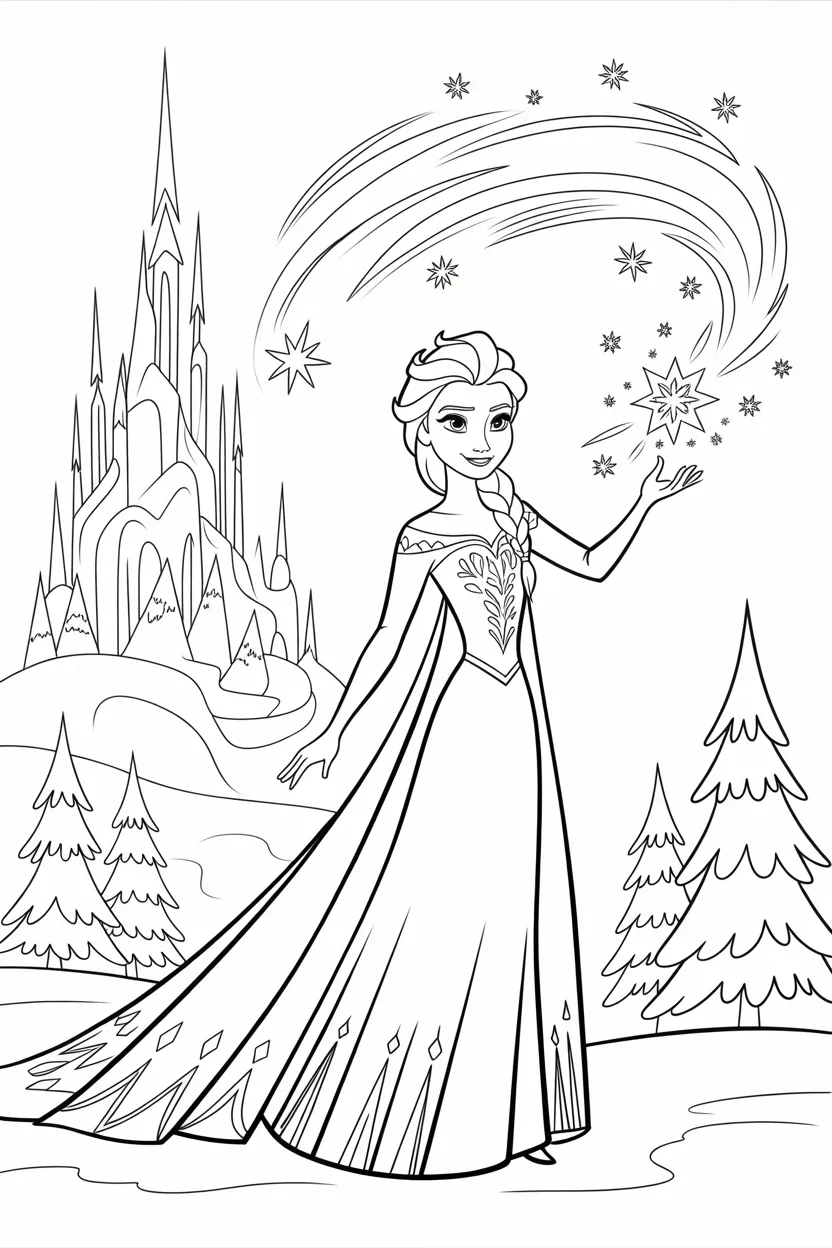 4 Frozen coloring pages free printable