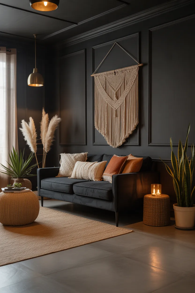 Dark Boho Living Room Ideas