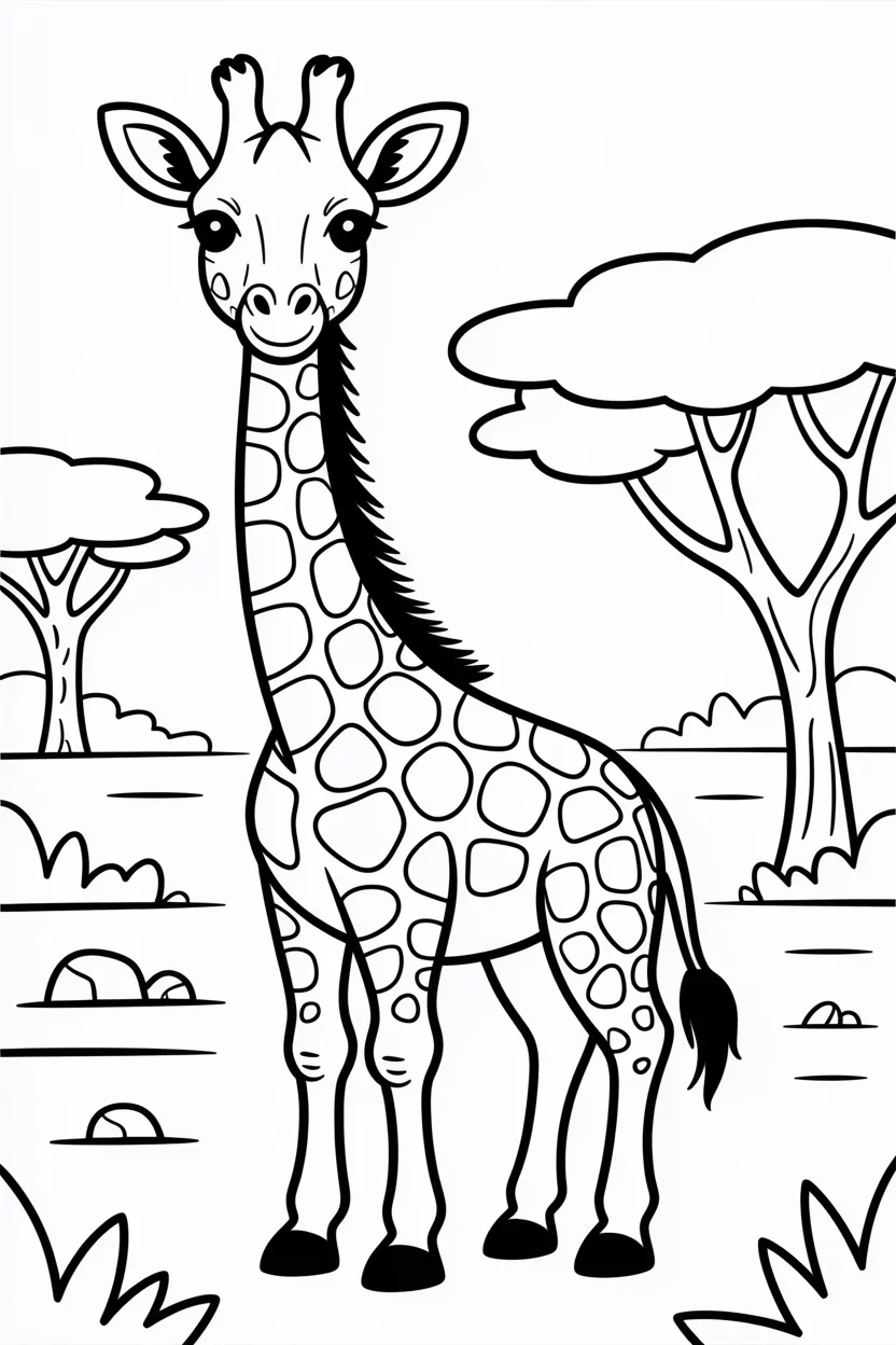 5 giraffe coloring pages free printable