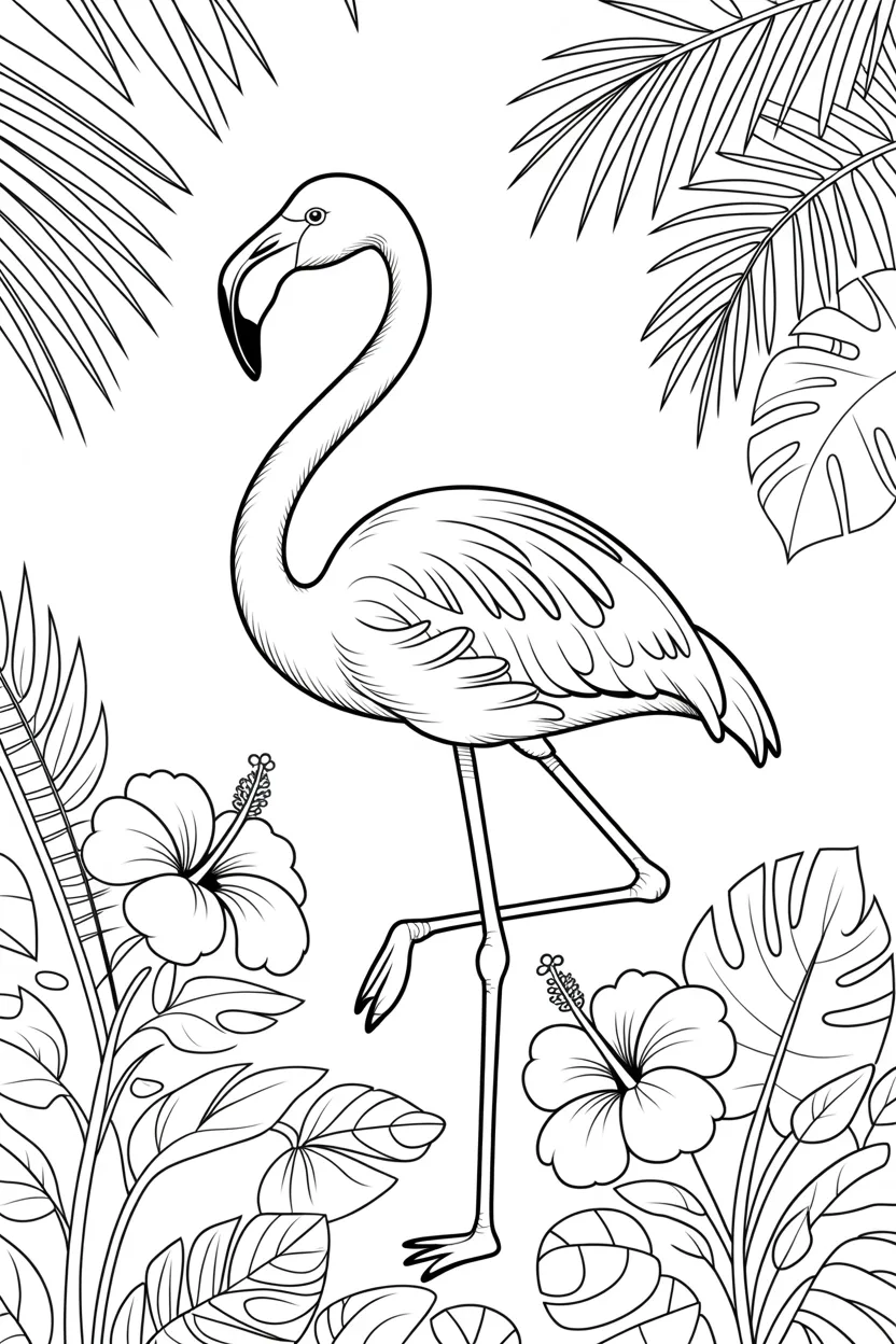 flamingo coloring pages free printable
