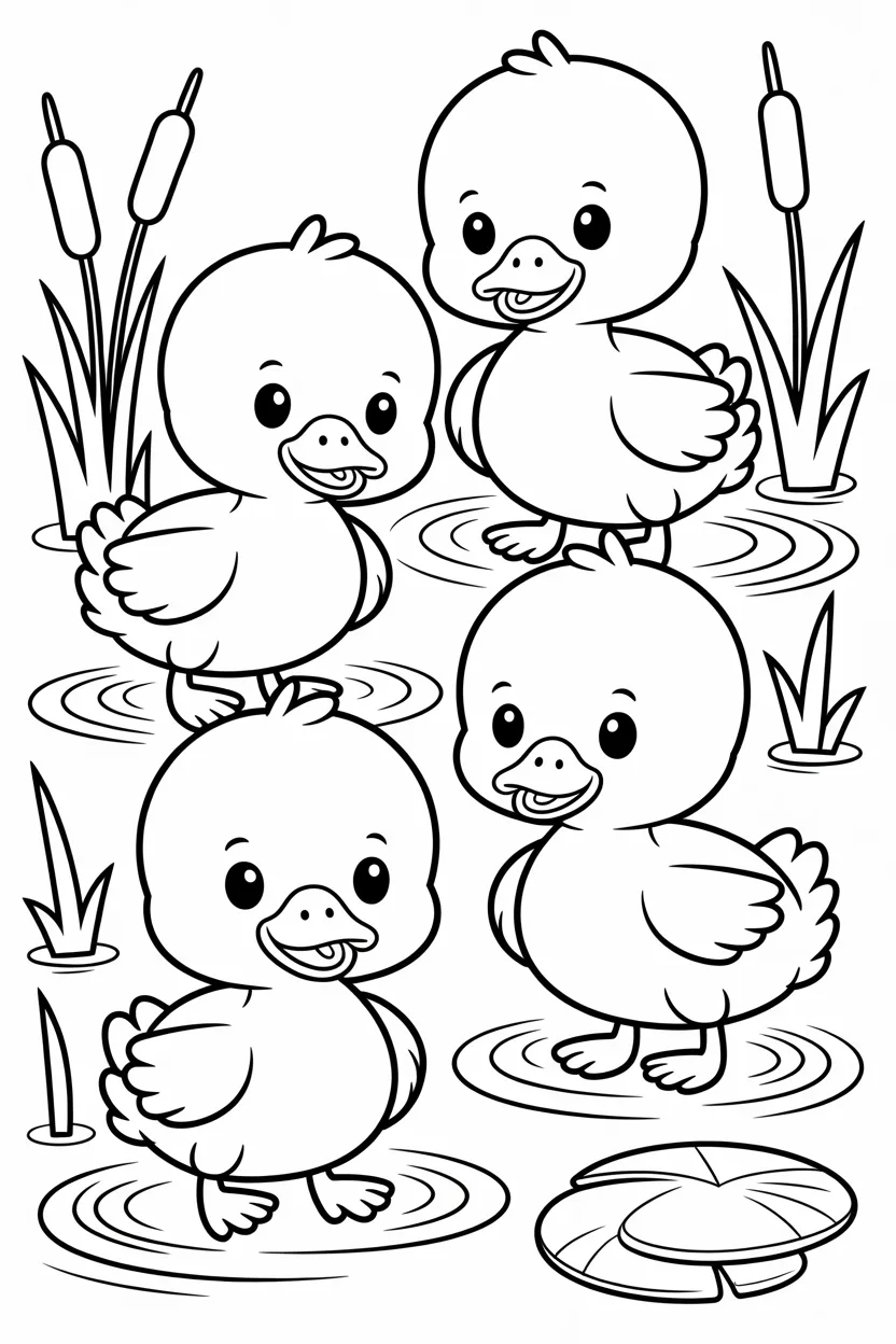 cute ducklings coloring pages free printable