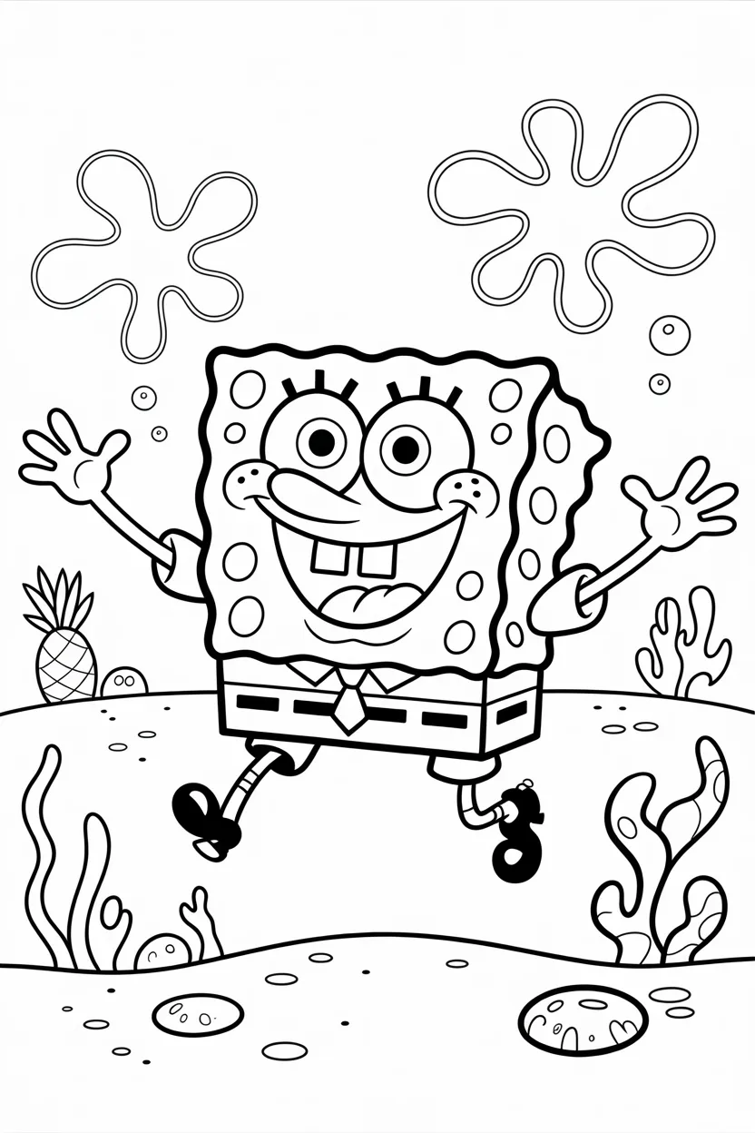 4 SpongeBob coloring pages free printable