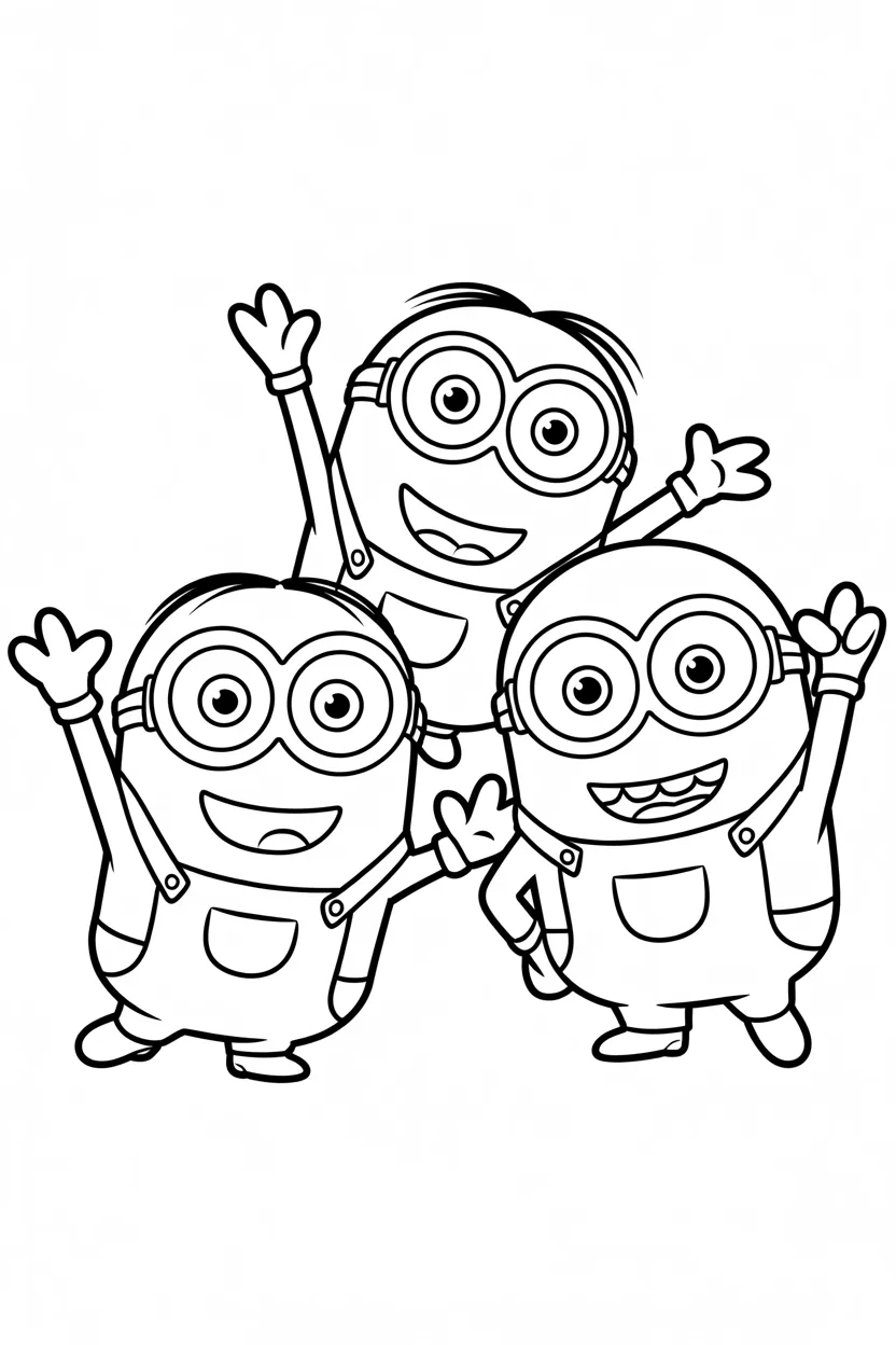 cartoon character minions coloring pages free printable