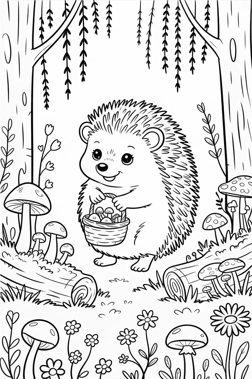 cute hedgehog coloring pages free printable