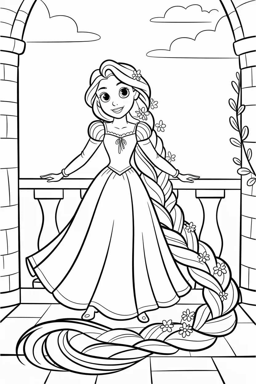 Rapunzel coloring pages free printable