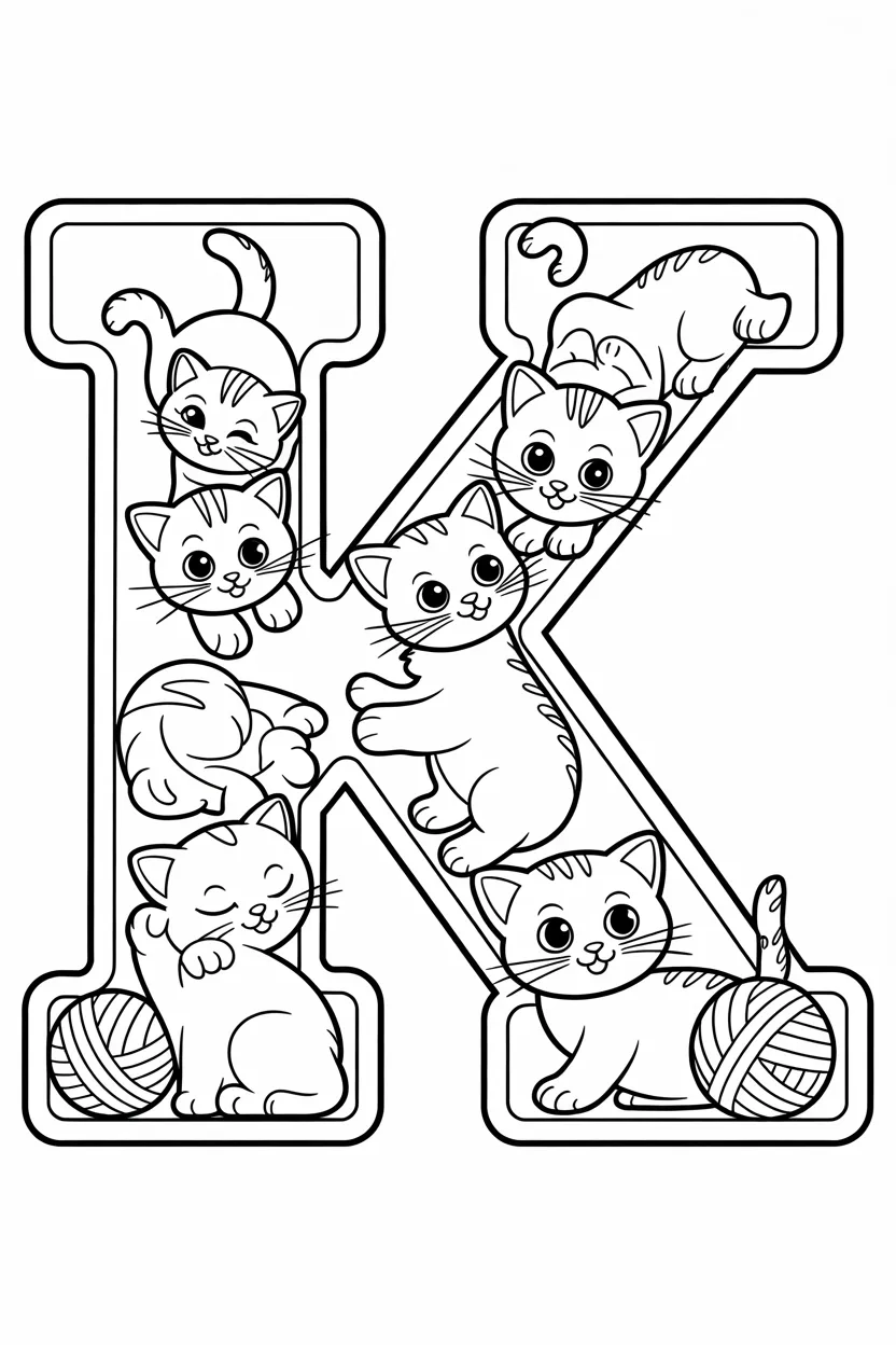 alphabet letter K coloring pages free printable