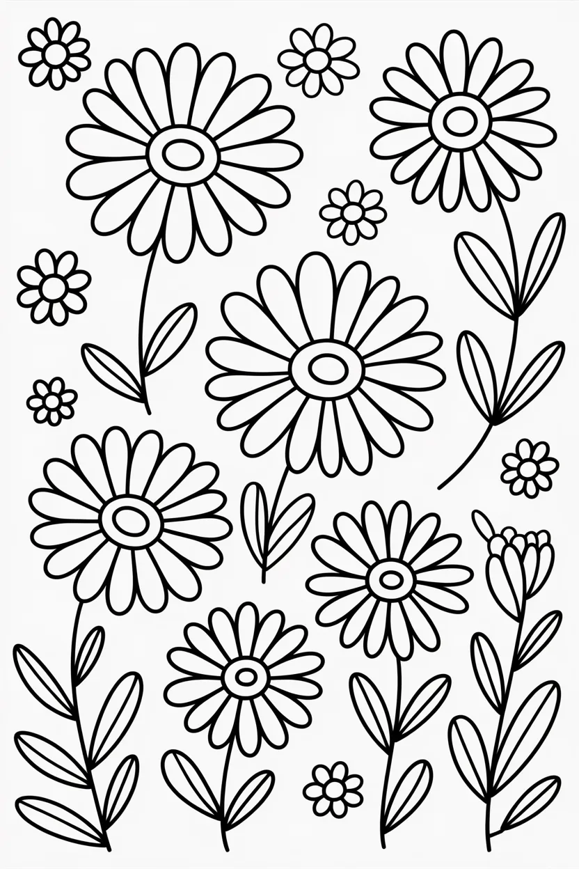 Daisy flowers coloring pages free printable