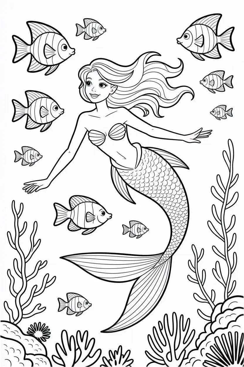 mermaid coloring pages free printable
