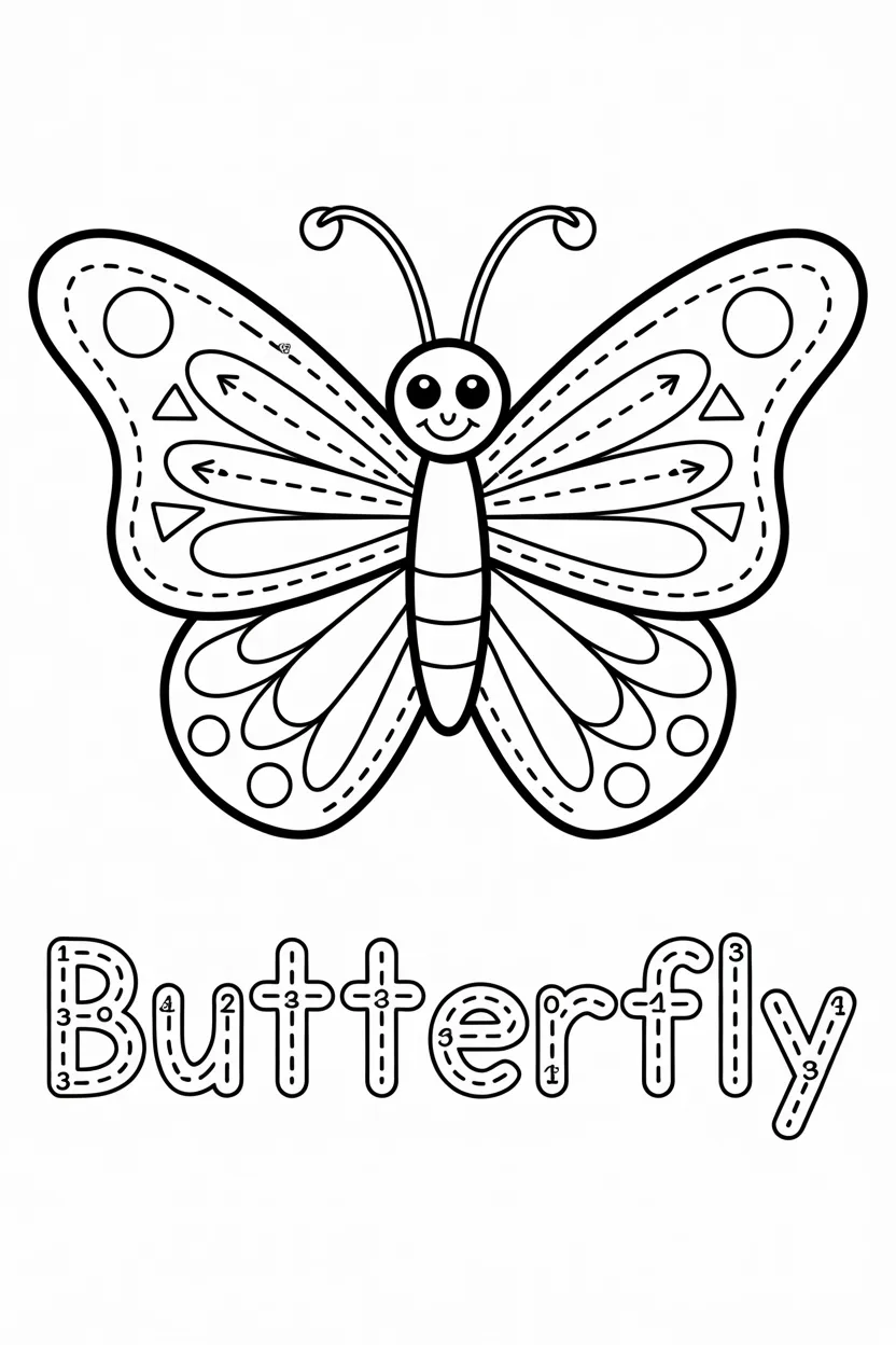 5 Kids tracing activity coloring pages