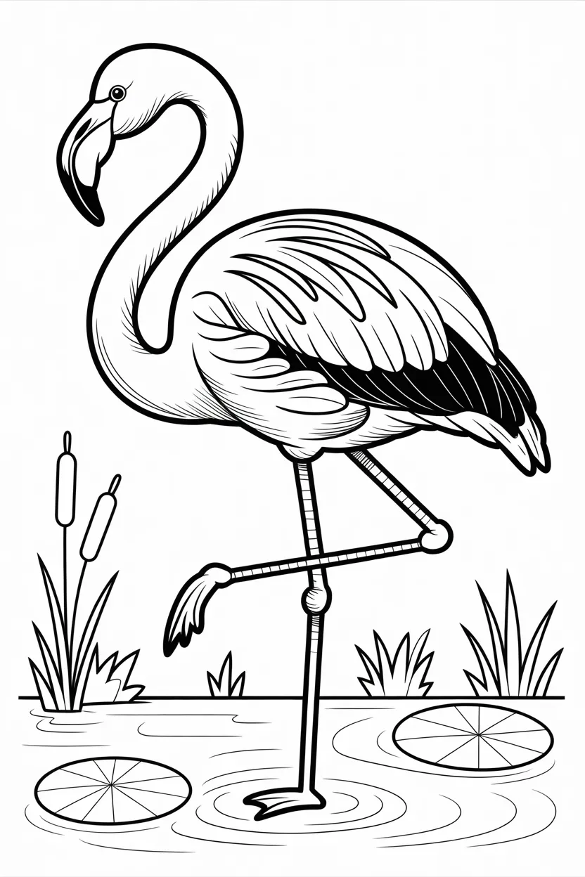 5 Flamingo coloring pages free printable