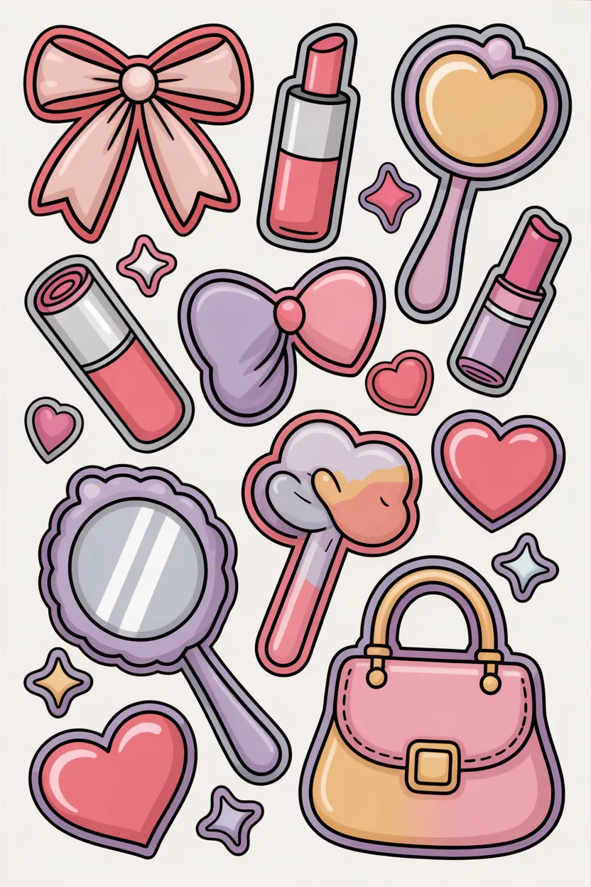 cute doodle stickers free printable