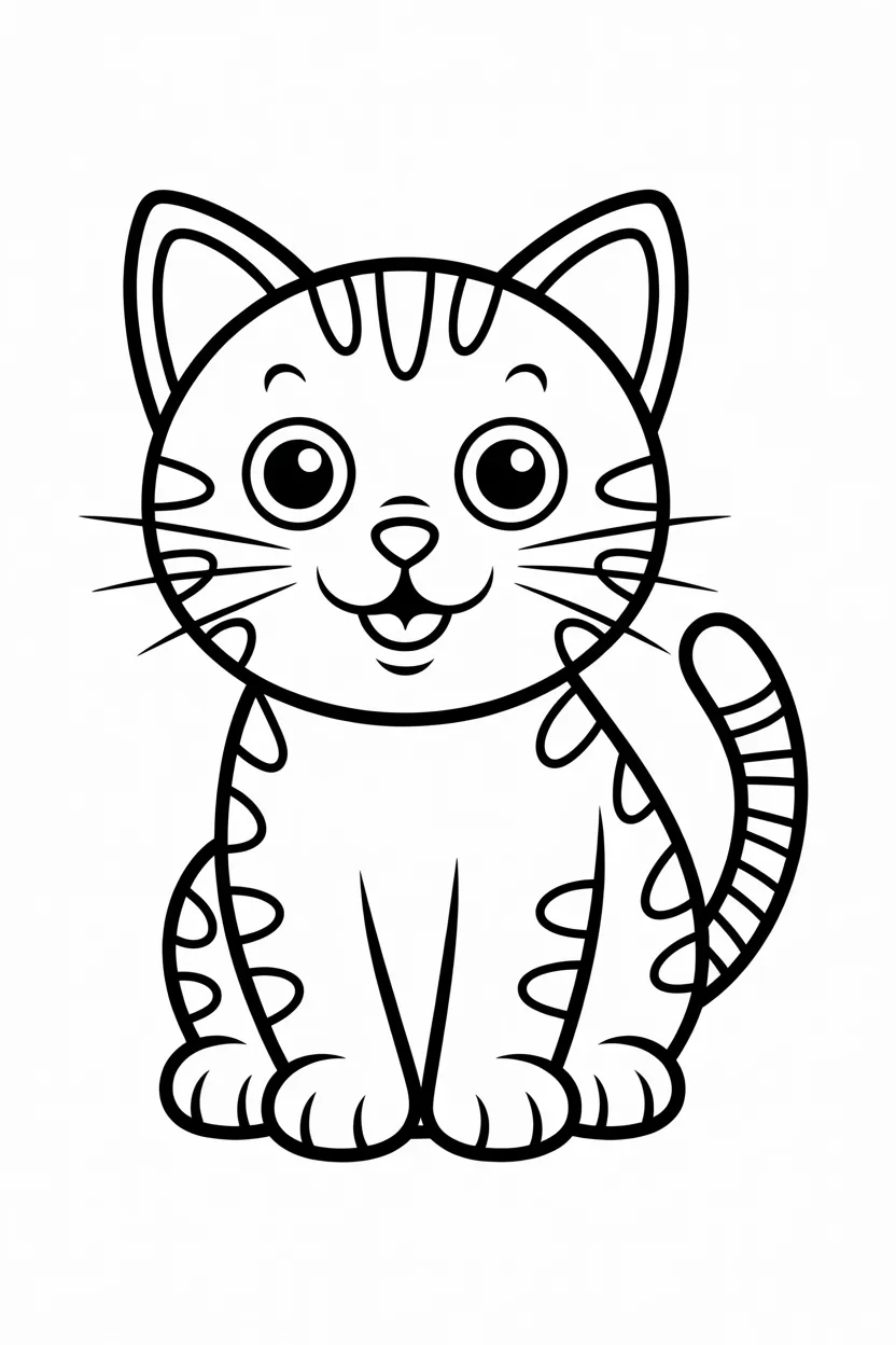 5 Cute Cat coloring pages free printable 