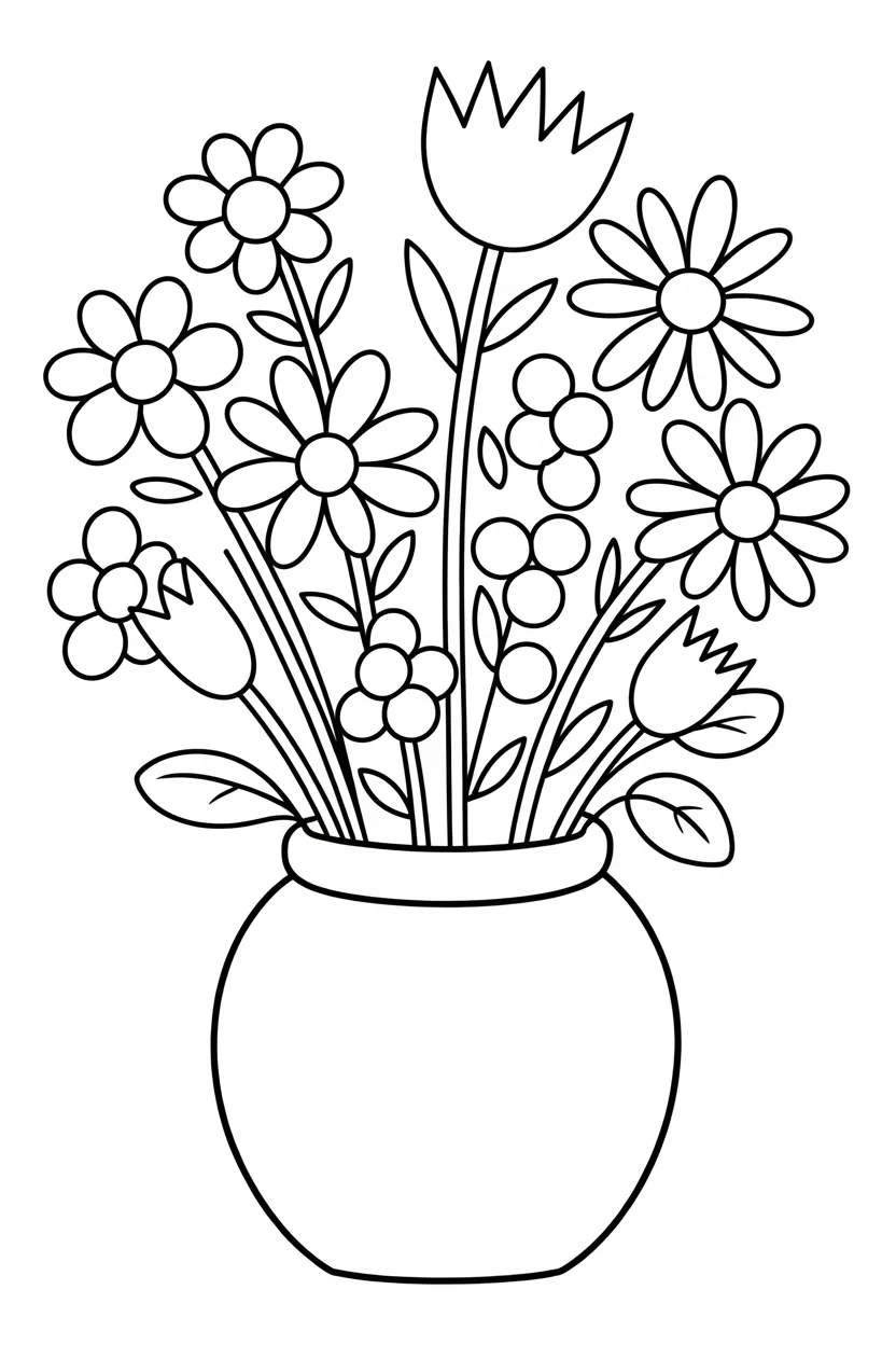 flowers bouquet coloring pages free printable