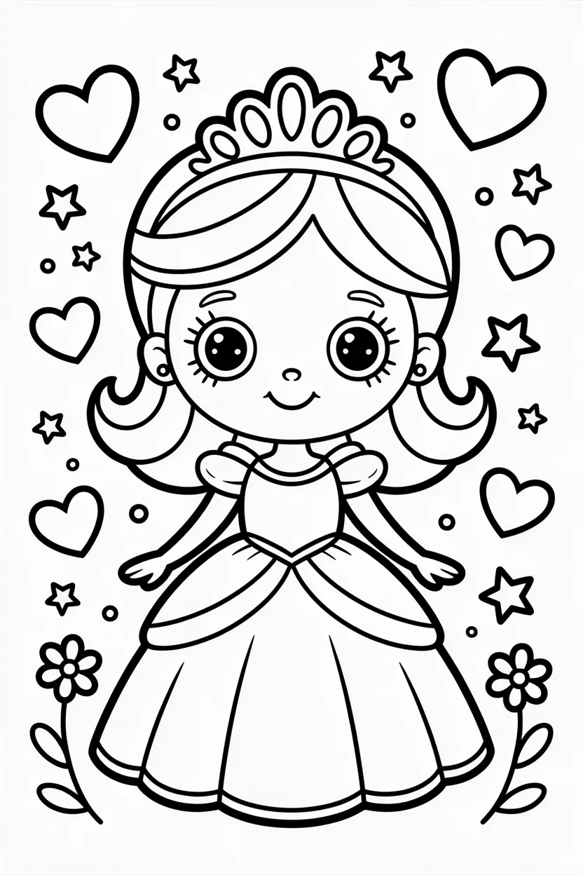 5 cartoon princess coloring pages free printable
