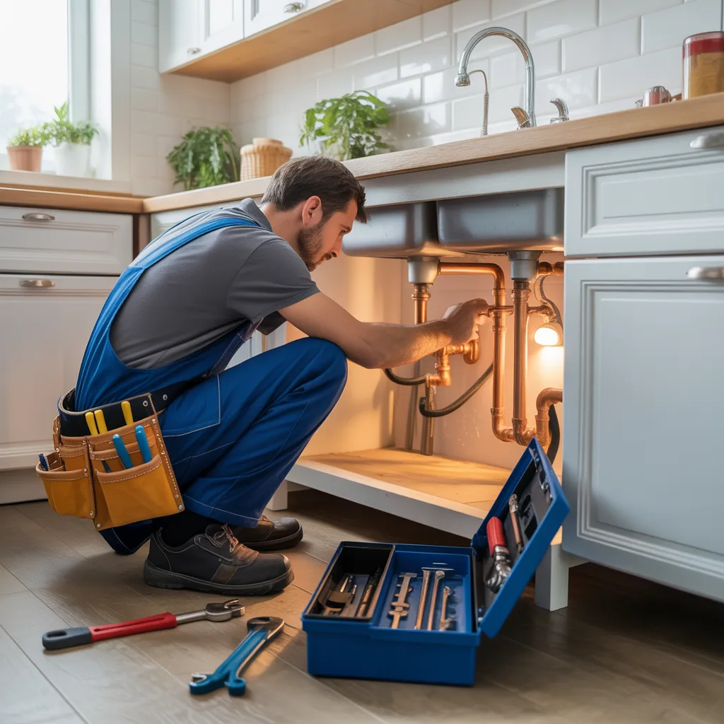 Loodgieter aan het werk