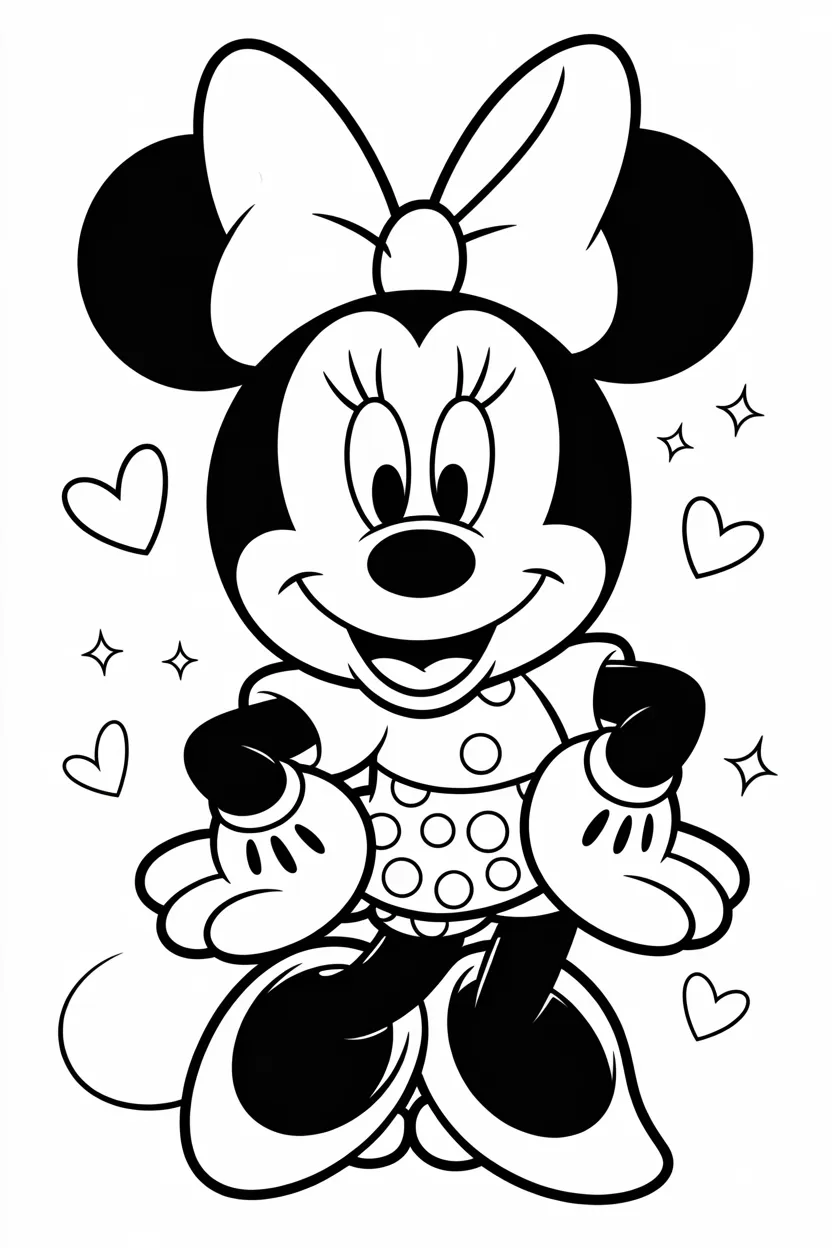 4 Minnie Mouse coloring pages free printable