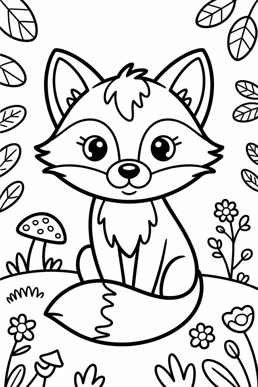 5 Fox coloring pages free printable