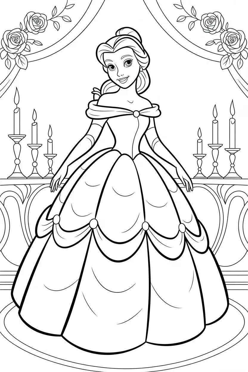 4 Belle coloring pages free printable