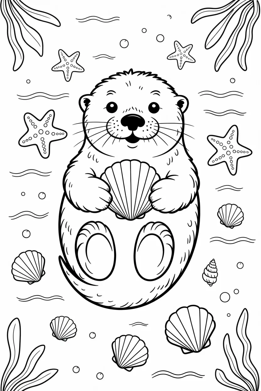sea otter coloring pages free printable