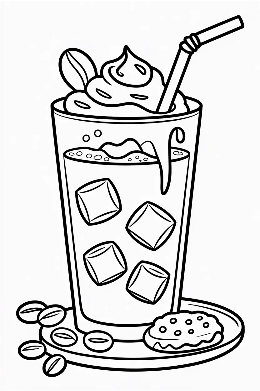 5 iced coffee coloring pages free printable 