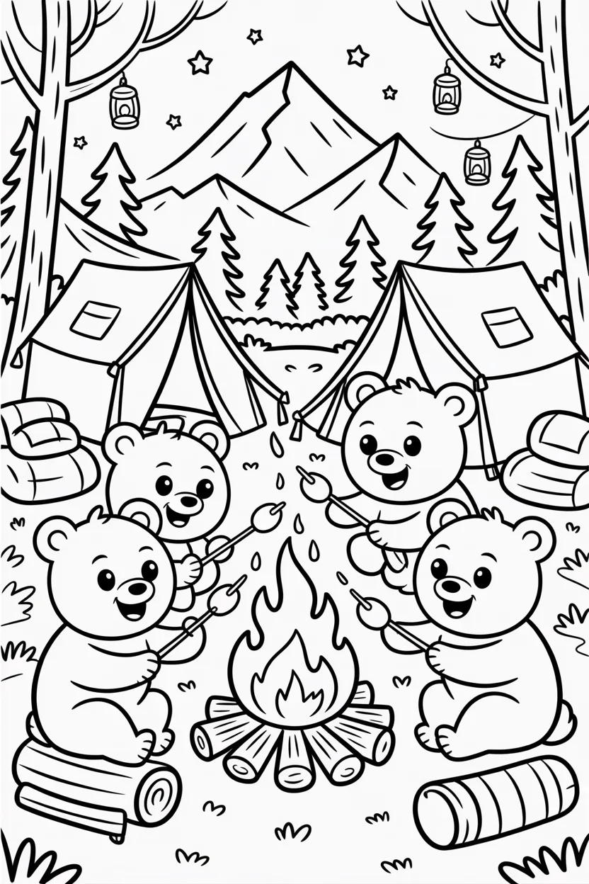 5 Cute Bears Coloring Pages Free Printable