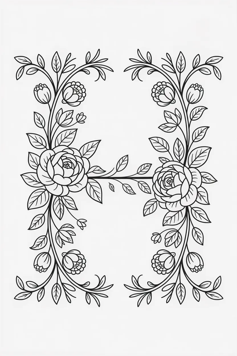 Alphabet Letter H Coloring Pages Free Printable