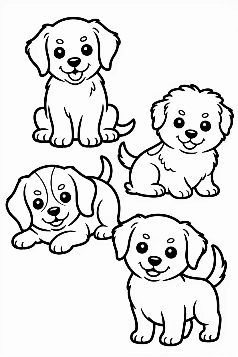 cute dogs coloring pages free printable 