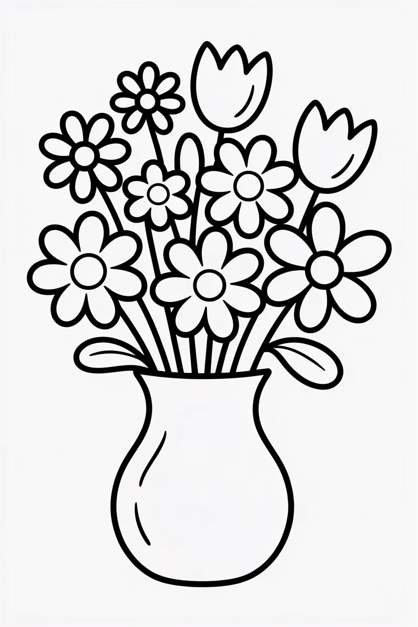 flowers bouquet coloring pages free printable