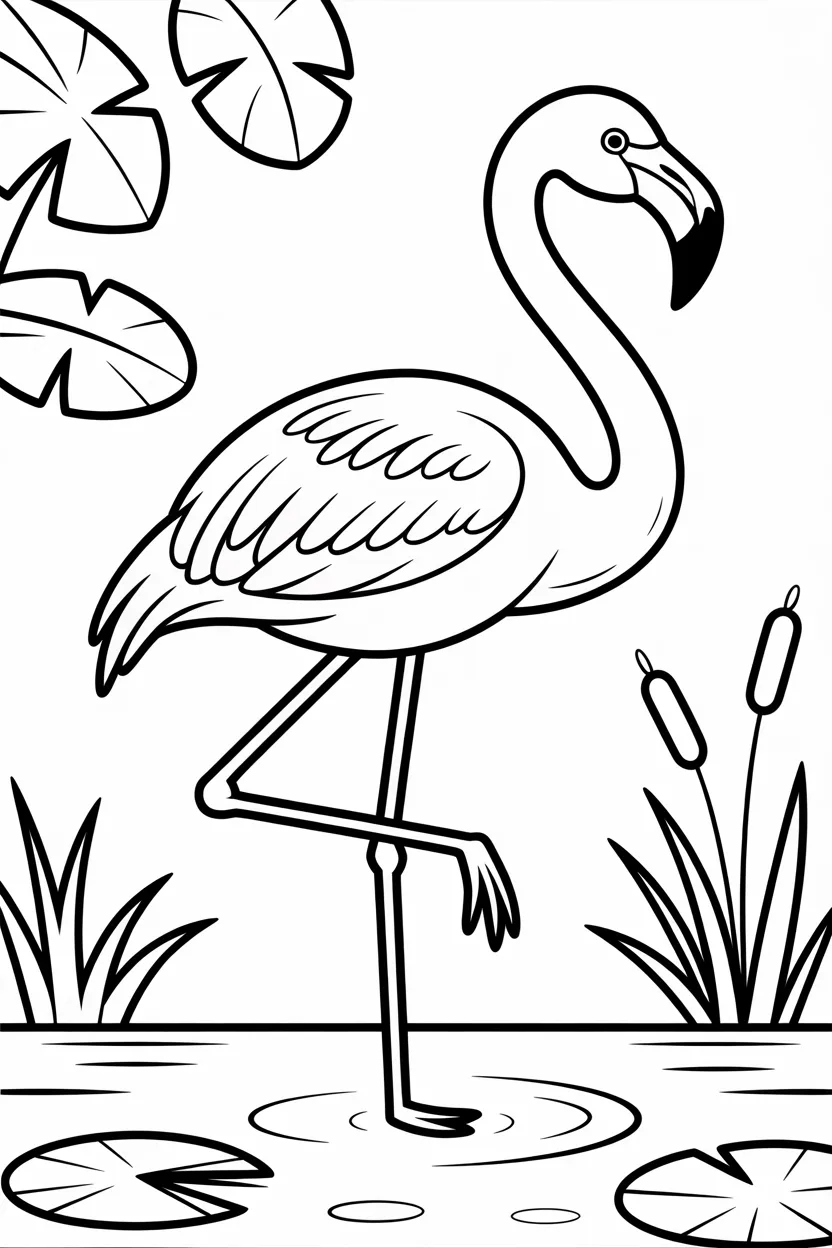 5 Flamingo coloring pages free printable
