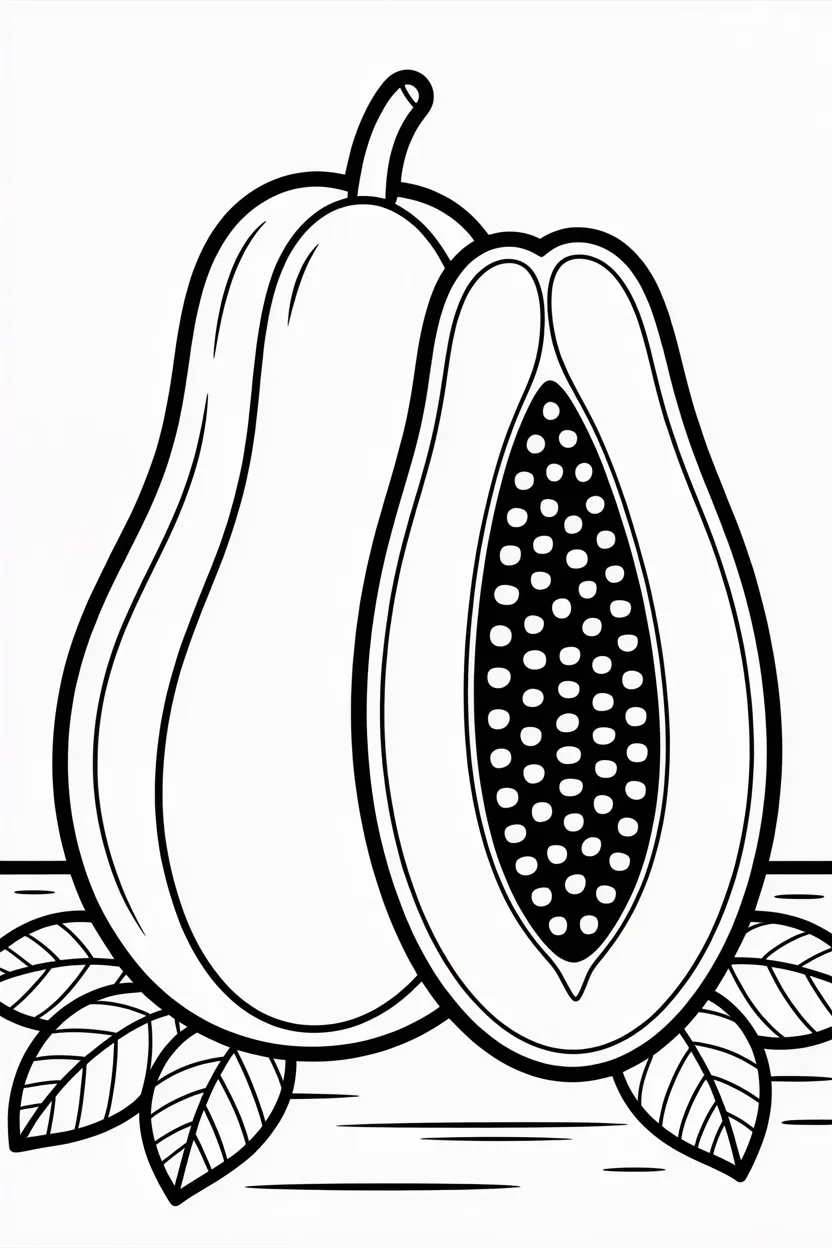 5 Papaya coloring pages free printable