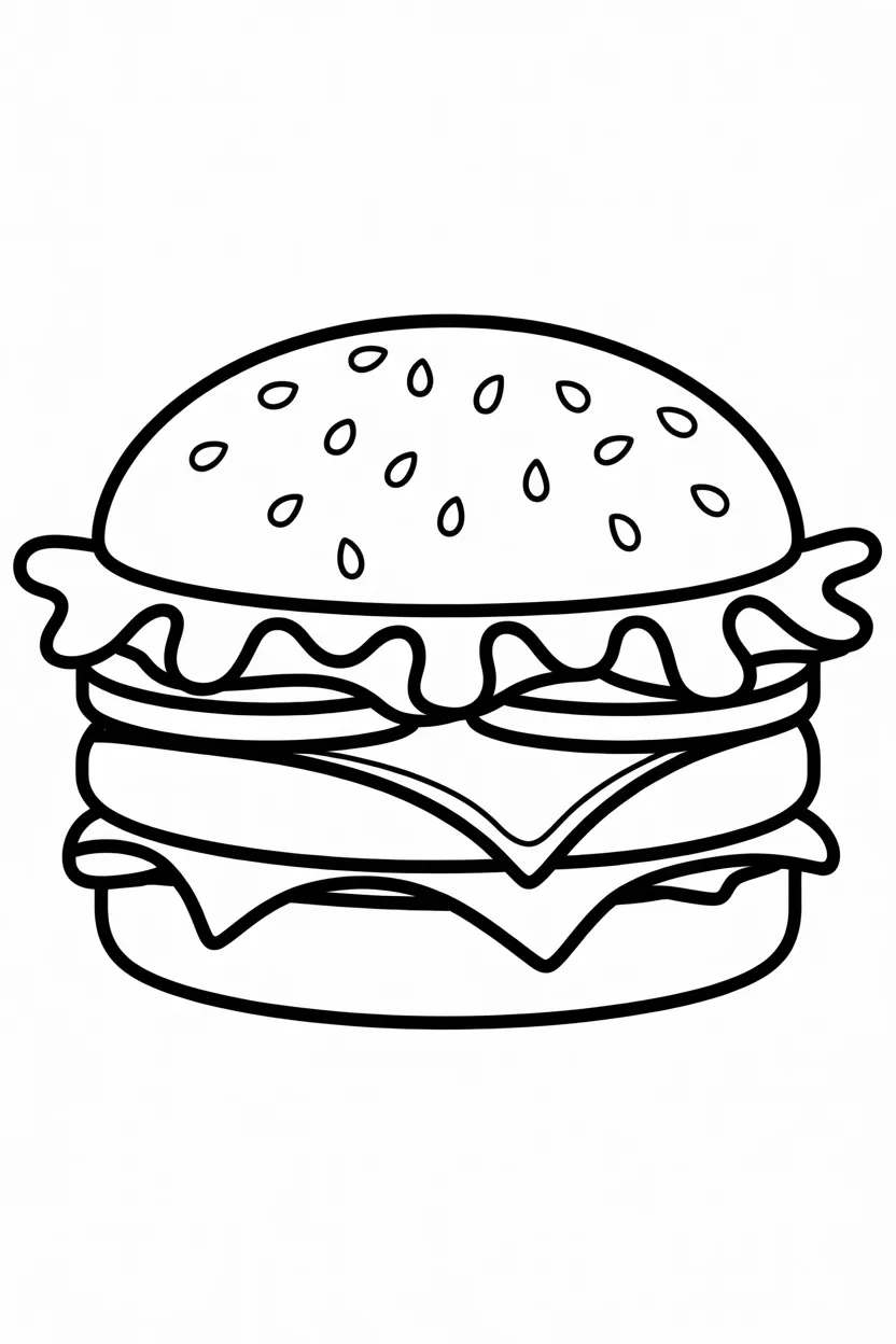 Burger coloring pages free printable