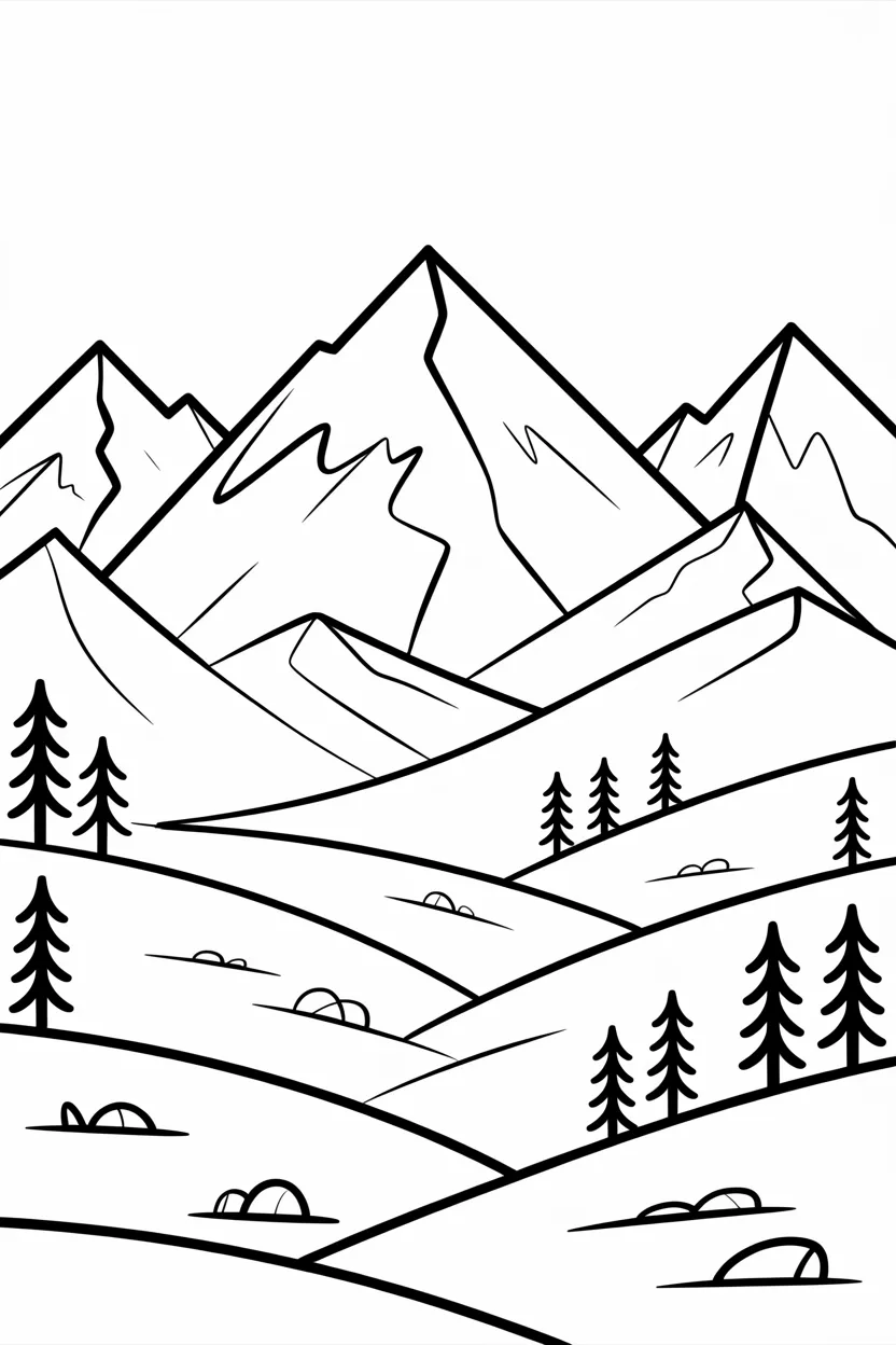 Mountains coloring pages free printable