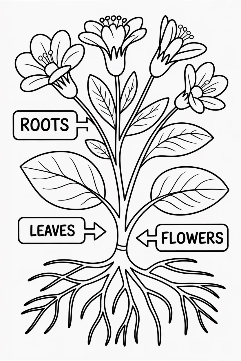 Parts of a plant coloring pagesfree printable