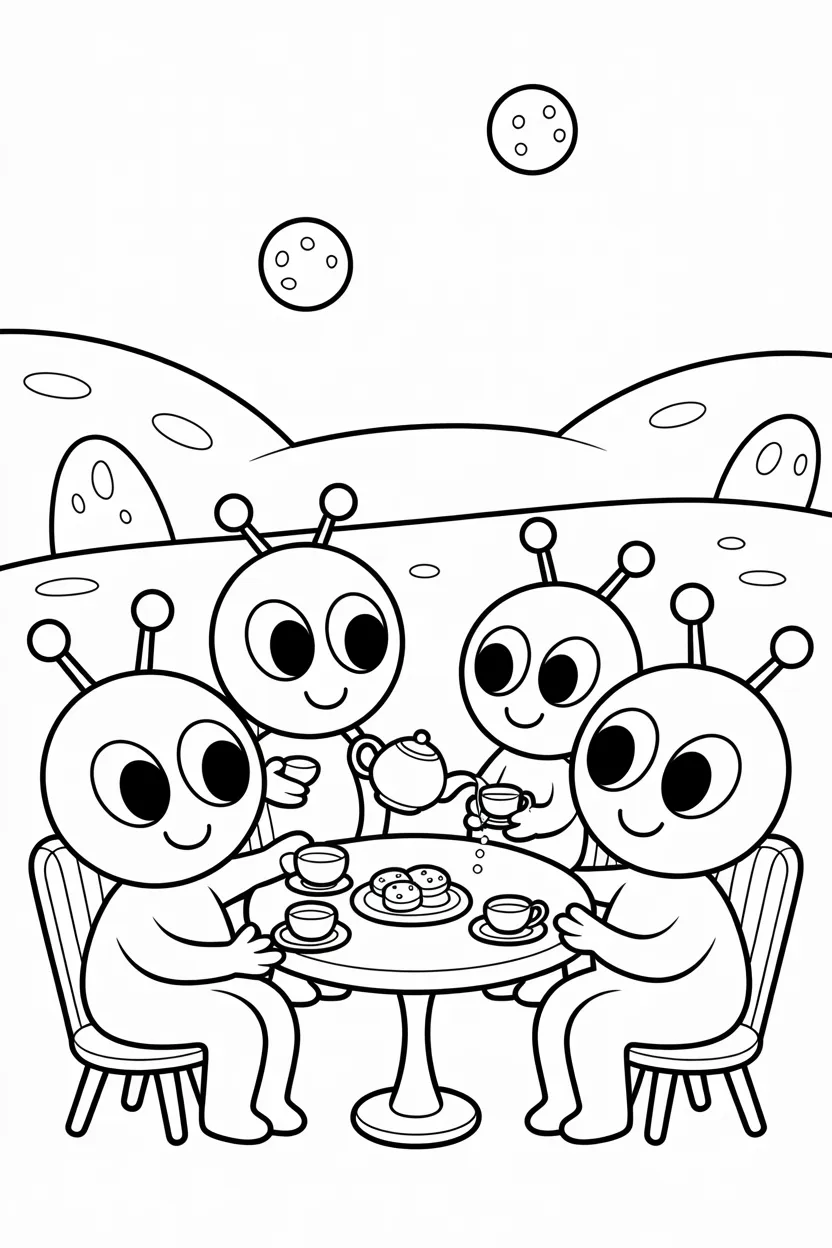 Cute Aliens coloring pages