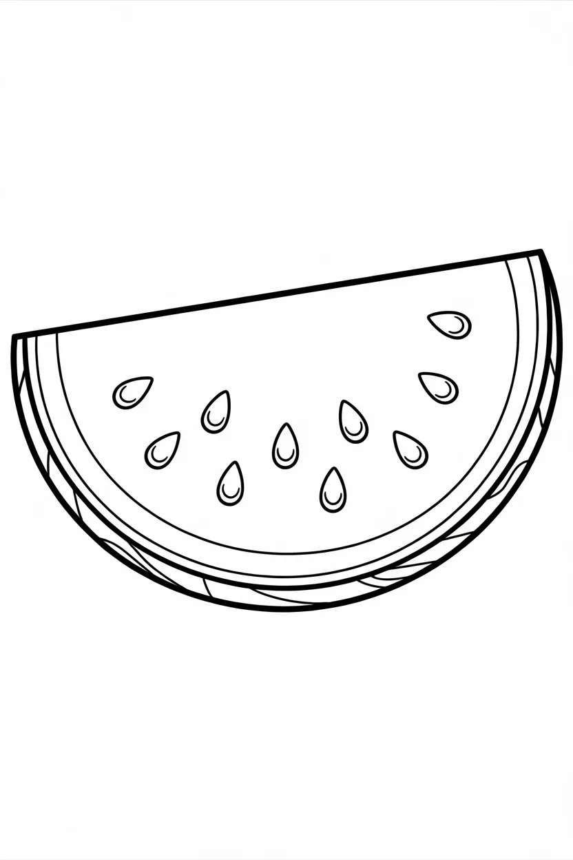 5 Water Melon coloring pages free printable